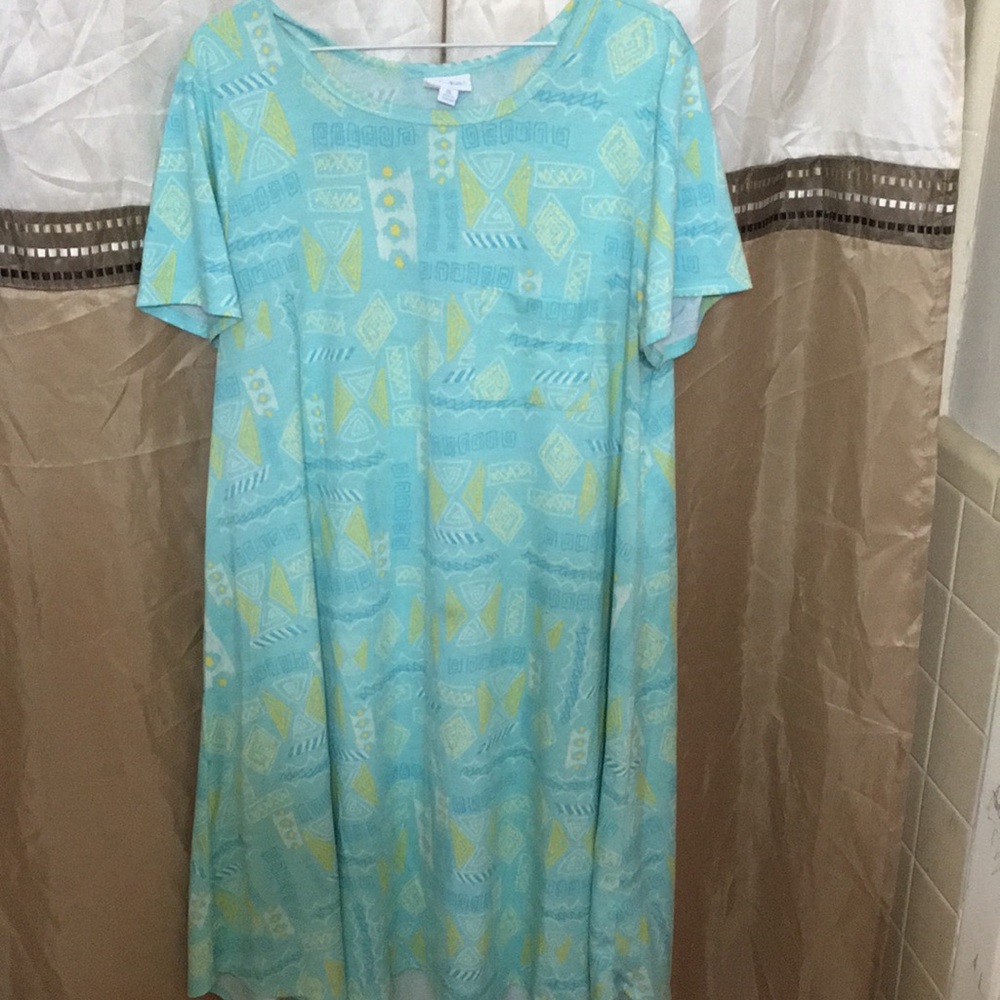 Turquoise Aztec print dress